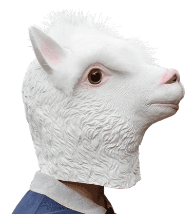 Alpaca Head Latex Party Mask - White