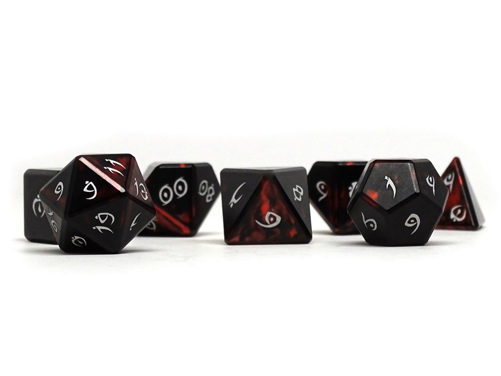 Aluminum Elite Dice of the Elvenkind - Orange 7 Dice Set