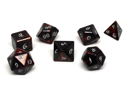 Aluminum Elite Dice of the Elvenkind - Orange 7 Dice Set