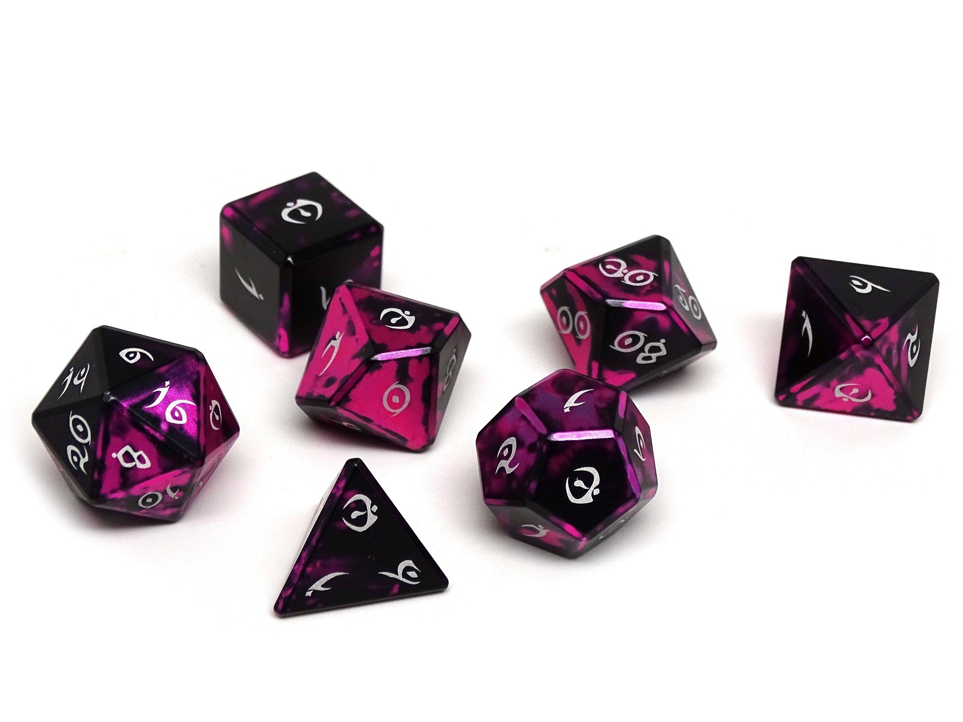 Aluminum Elite Dice of the Elvenkind - Pink 7 Dice Set