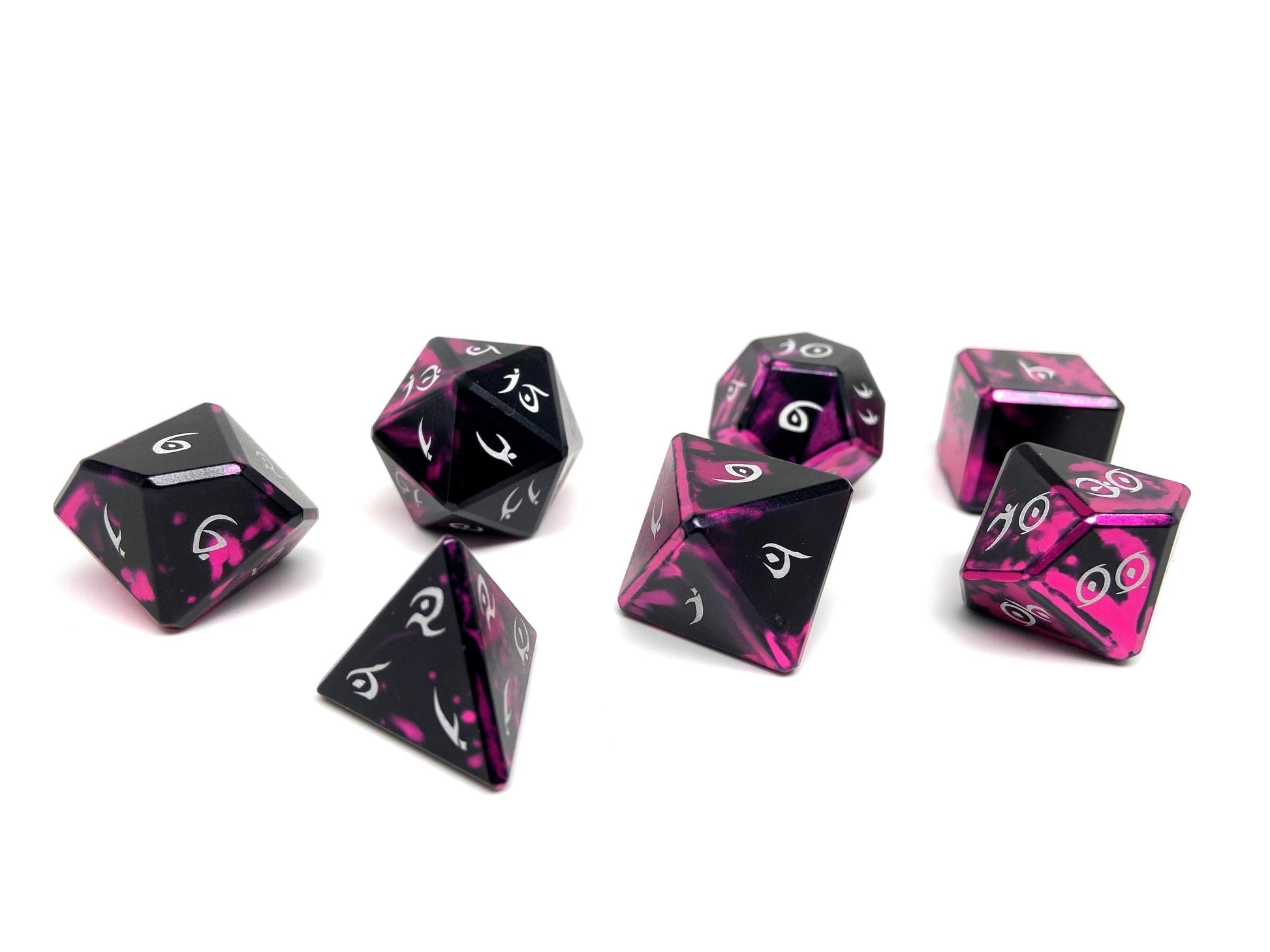 Aluminum Elite Dice of the Elvenkind - Pink 7 Dice Set