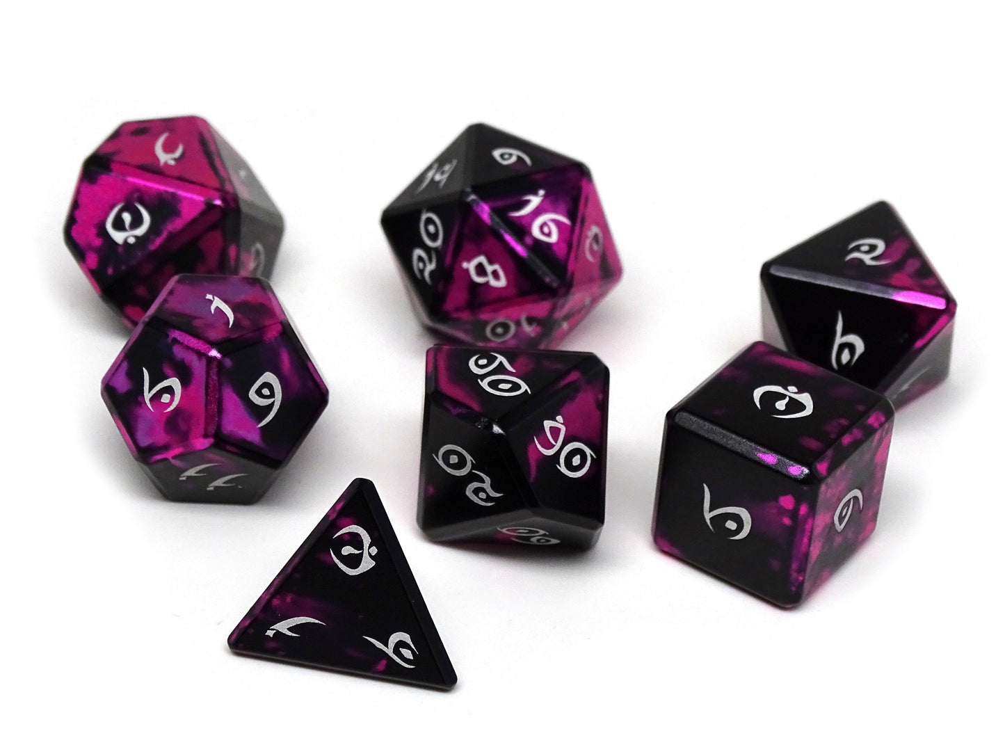 Aluminum Elite Dice of the Elvenkind - Pink 7 Dice Set