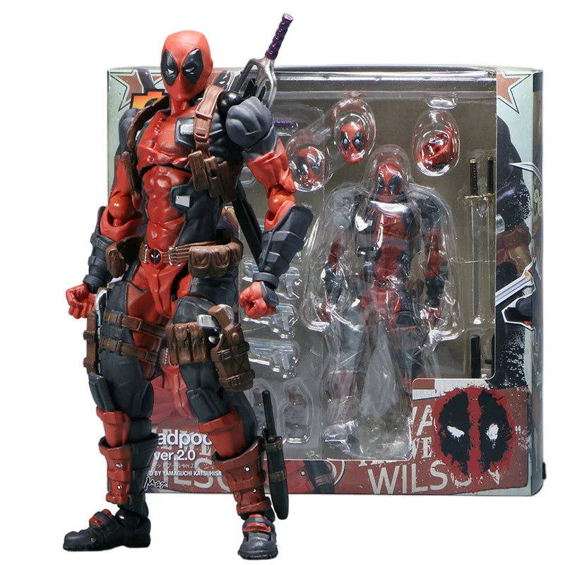 AMAZING YAMAGUCHI Deadpool 2.0 Grey Action Figure Mutants Joint Movable KAIYODO Wade SHF Model Movie Toys for Kids Gift