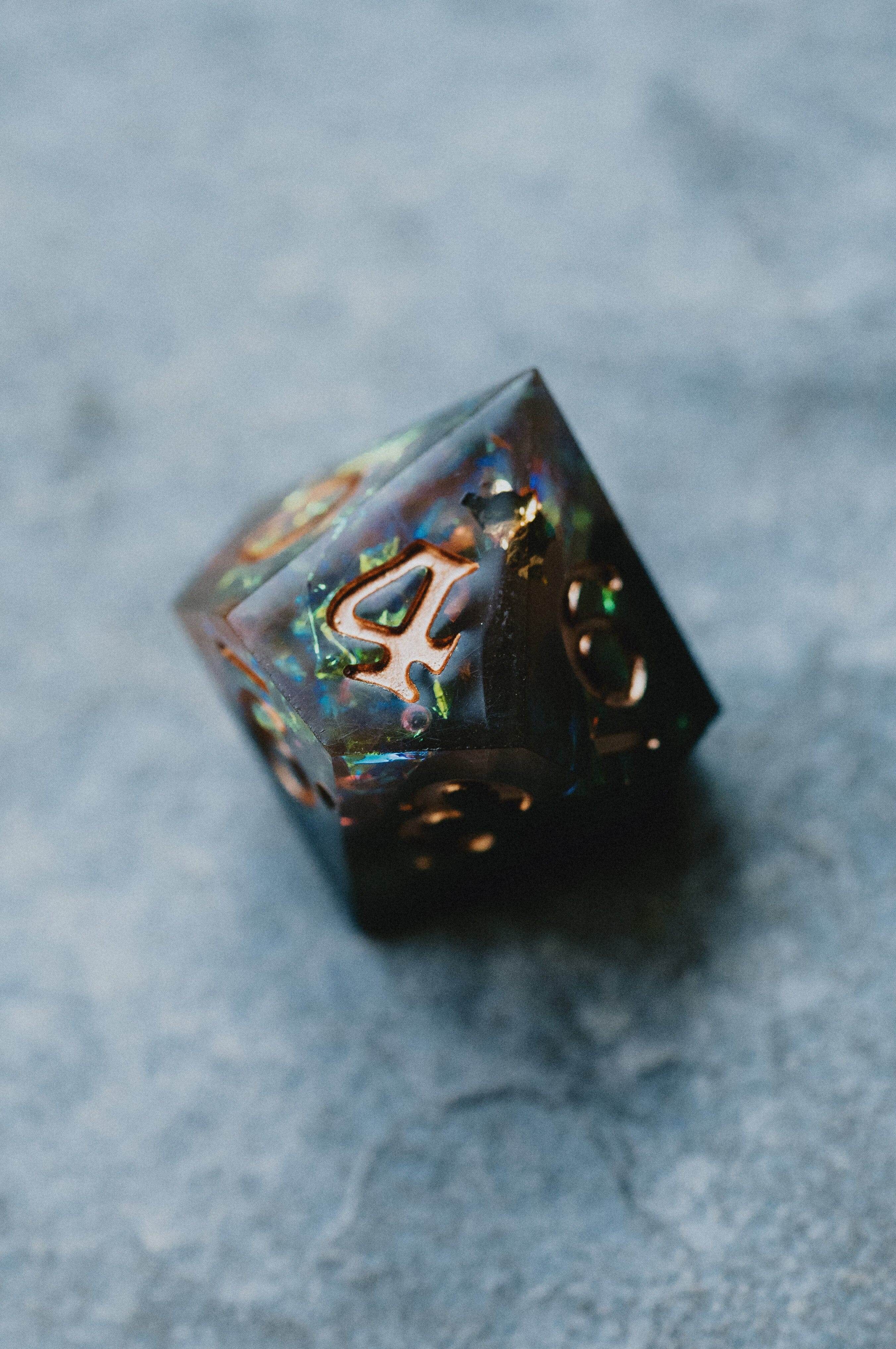 Amber Shards Sharp Edge Dice Set - 