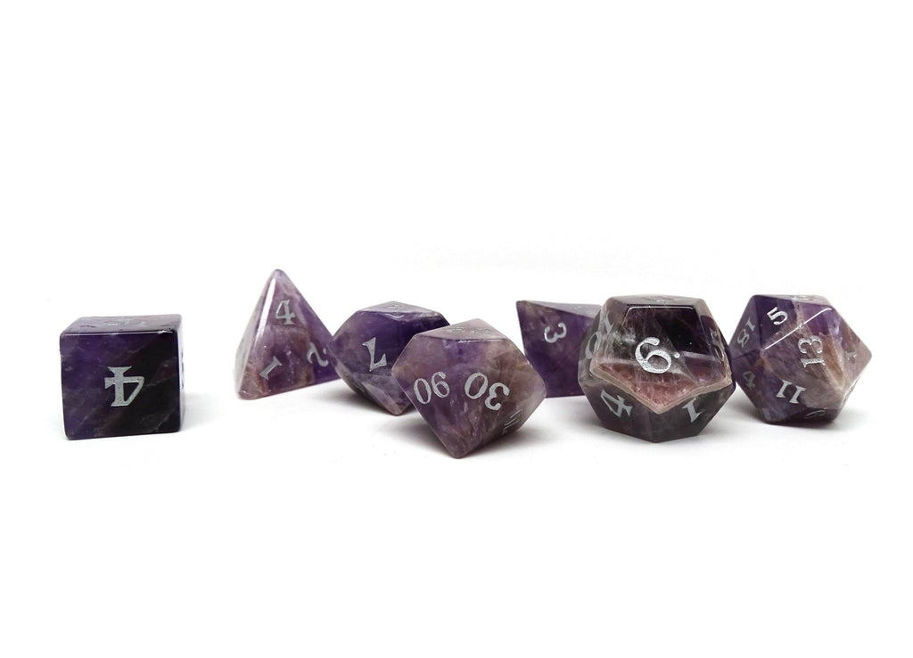 Amethyst Dice Set - Signature Font - 