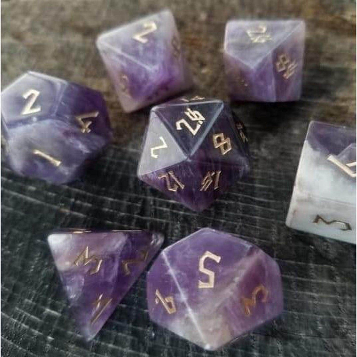 Amethyst Stone Dice Set 'PRE-ORDER | SPRING EVENT DEAL' - 