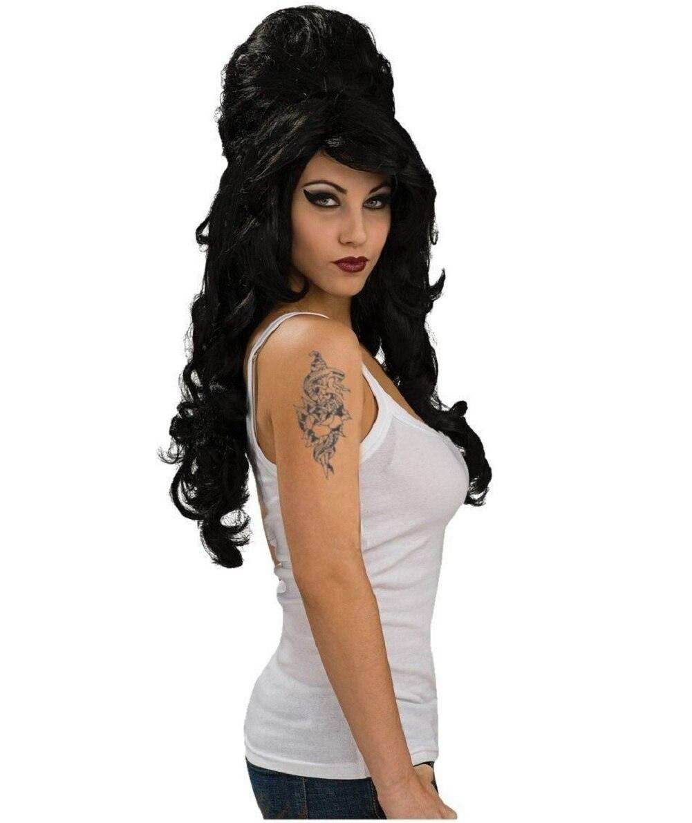 Amy Winehouse Tattoo and Wig Set - 