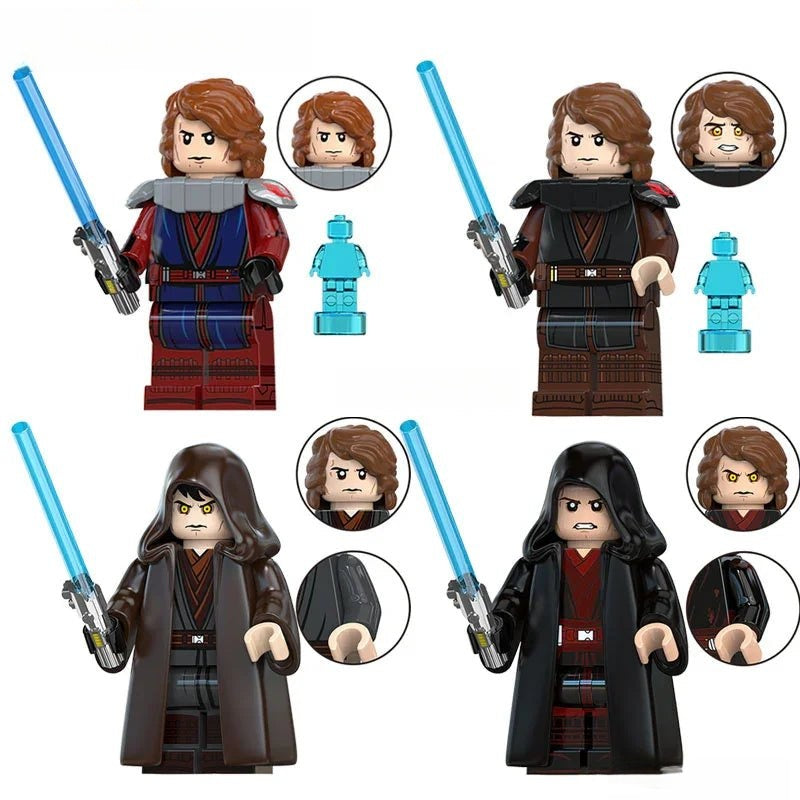 Anakin Skywalker Set of 4 Lego Star Wars Minifigures custom Toys
