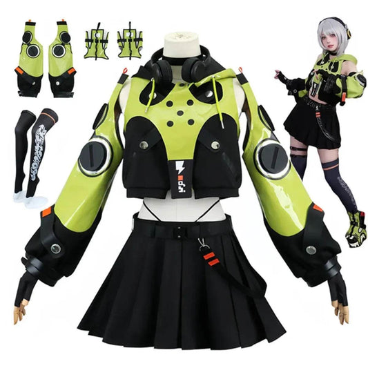 Anby Demara Cosplay Costume – Zenless Zone Zero Outfit with Props - S / Full Set(with wig)