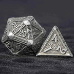 Ancient Greek Textured Metal DND Dice Set