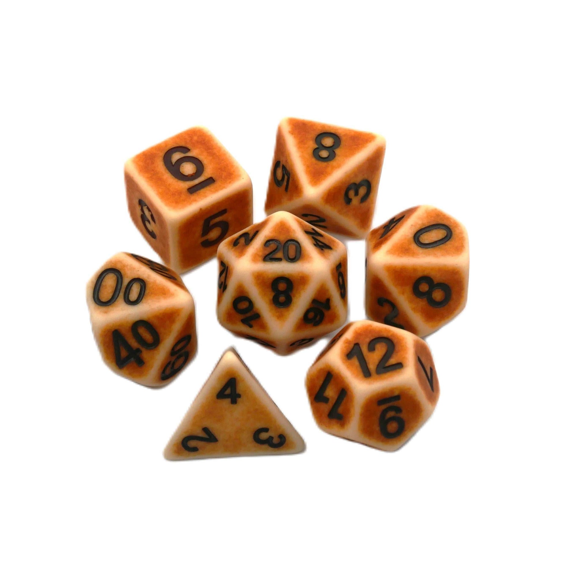 Ancient Bone - 7 Piece DnD Dice Set | Acrylic RPG Gaming Dice - 
