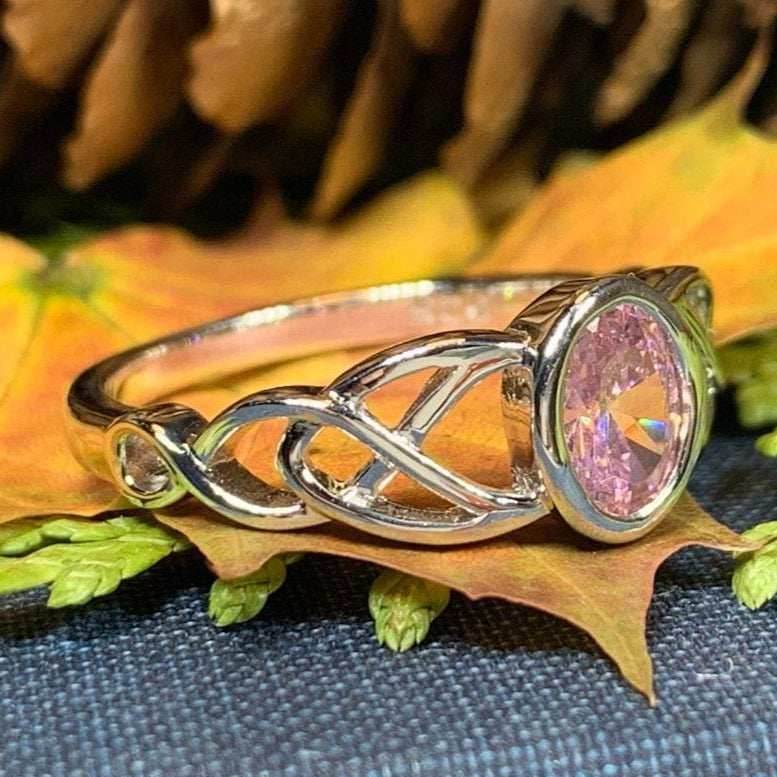 Andie Trinity Knot Ring - 4 / Pink Sapphire