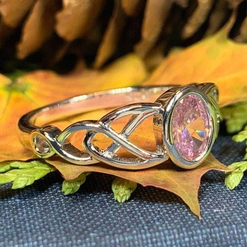 Andie Trinity Knot Ring - 5 / Pink Sapphire