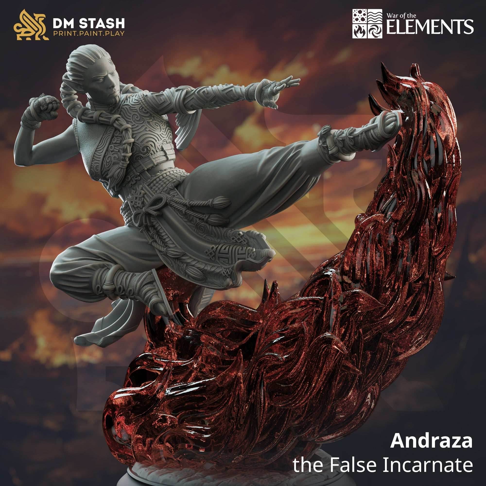 Andraza, the False Incarnate (Female Fire Elemi) - 32mm Scale