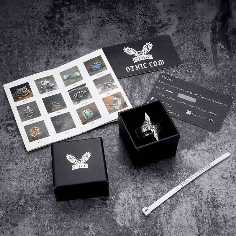Angel Descends Wings Stainless Steel Ring - Stainless Steel / 7