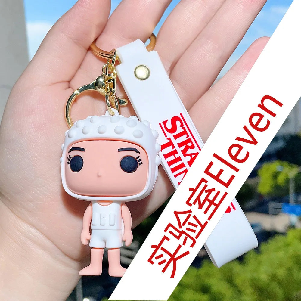 Animation Toys Stranger Things Keychain Thriller Movie Ornament Creative Key Chain for Car Backpack Pendant Kids Birthday Gift