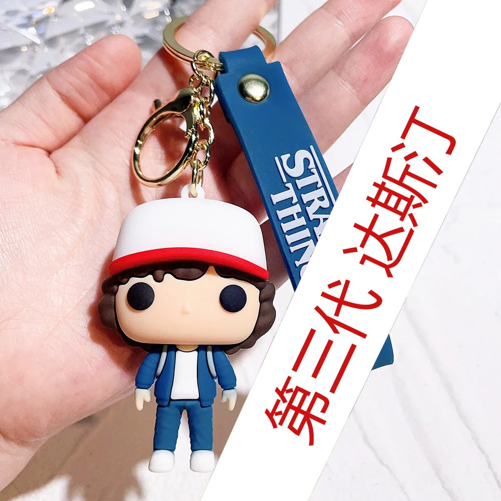 Animation Toys Stranger Things Keychain Thriller Movie Ornament Creative Key Chain for Car Backpack Pendant Kids Birthday Gift