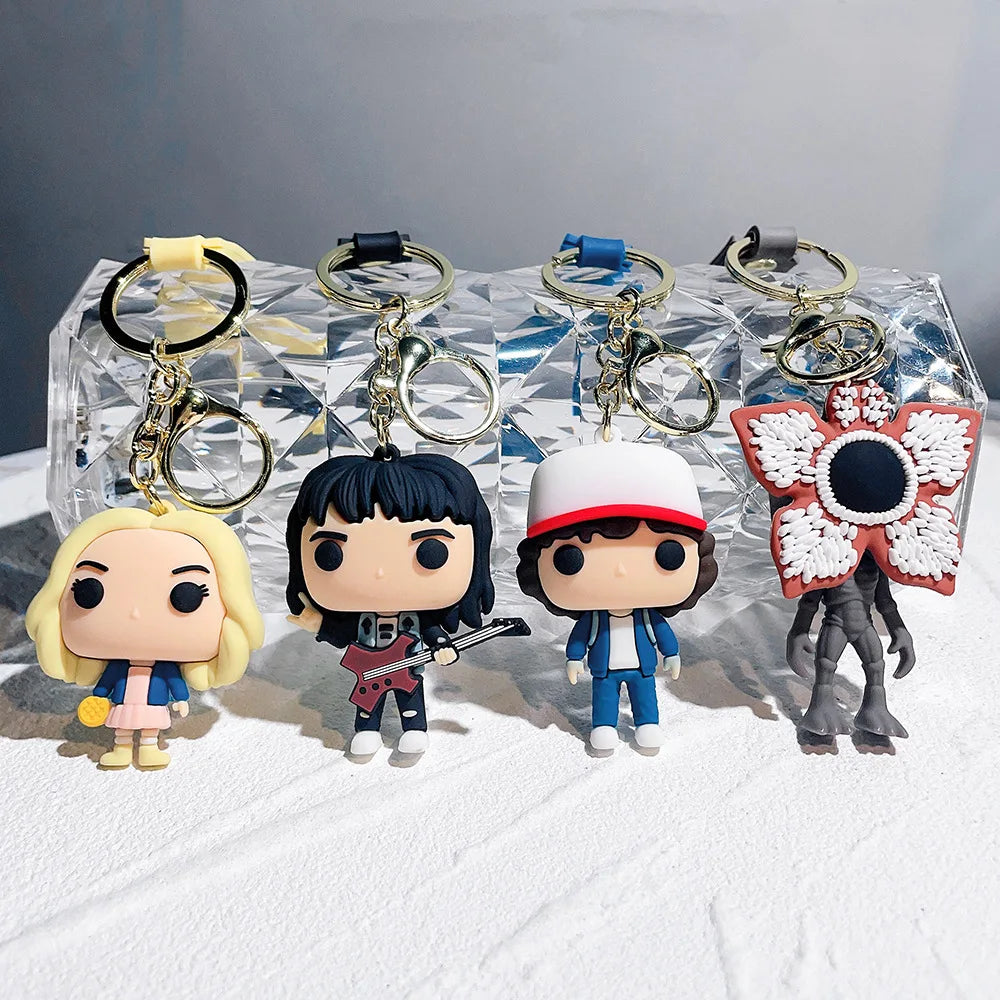 Animation Toys Stranger Things Keychain Thriller Movie Ornament Creative Key Chain for Car Backpack Pendant Kids Birthday Gift