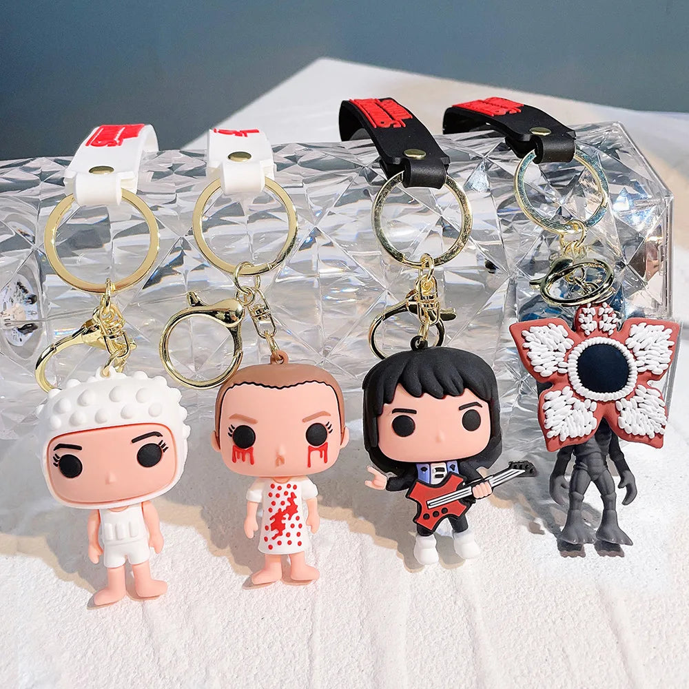 Animation Toys Stranger Things Keychain Thriller Movie Ornament Creative Key Chain for Car Backpack Pendant Kids Birthday Gift