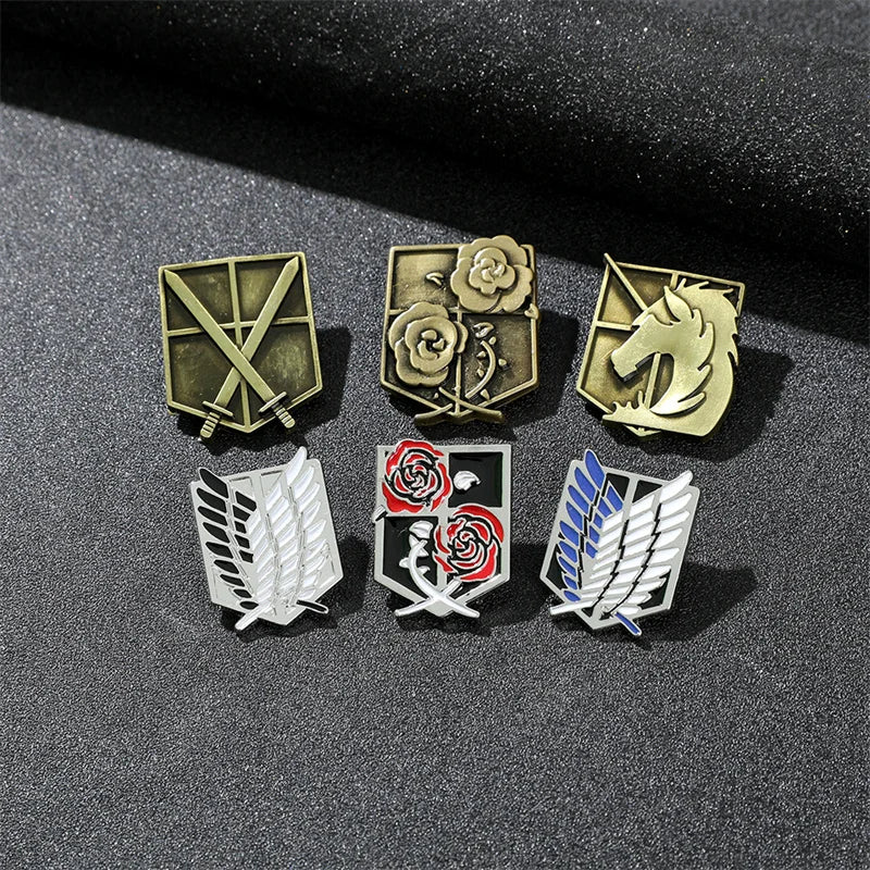 Anime Attack On Titan Brooch Pin Wings of Liberty Freedom Scout Regiment Legion Survey Recon Corp Eren Badge Anime Jewelry