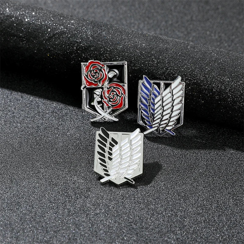 Anime Attack On Titan Brooch Pin Wings of Liberty Freedom Scout Regiment Legion Survey Recon Corp Eren Badge Anime Jewelry