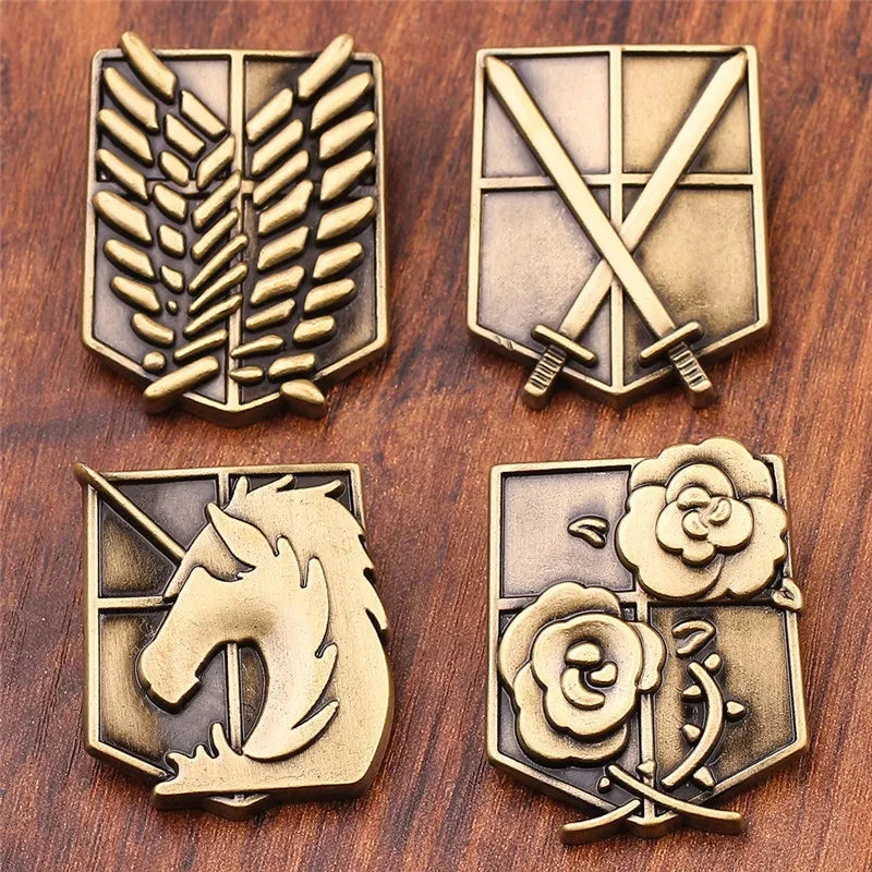 Anime Attack On Titan Brooch Pin Wings of Liberty Freedom Scout Regiment Legion Survey Recon Corp Eren Badge Anime Jewelry