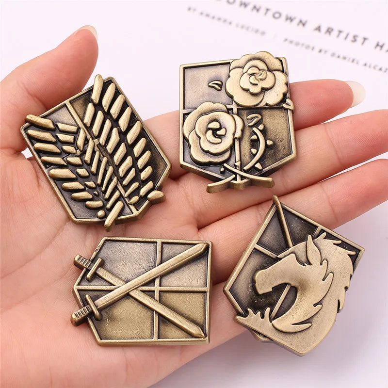 Anime Attack On Titan Brooch Pin Wings of Liberty Freedom Scout Regiment Legion Survey Recon Corp Eren Badge Anime Jewelry