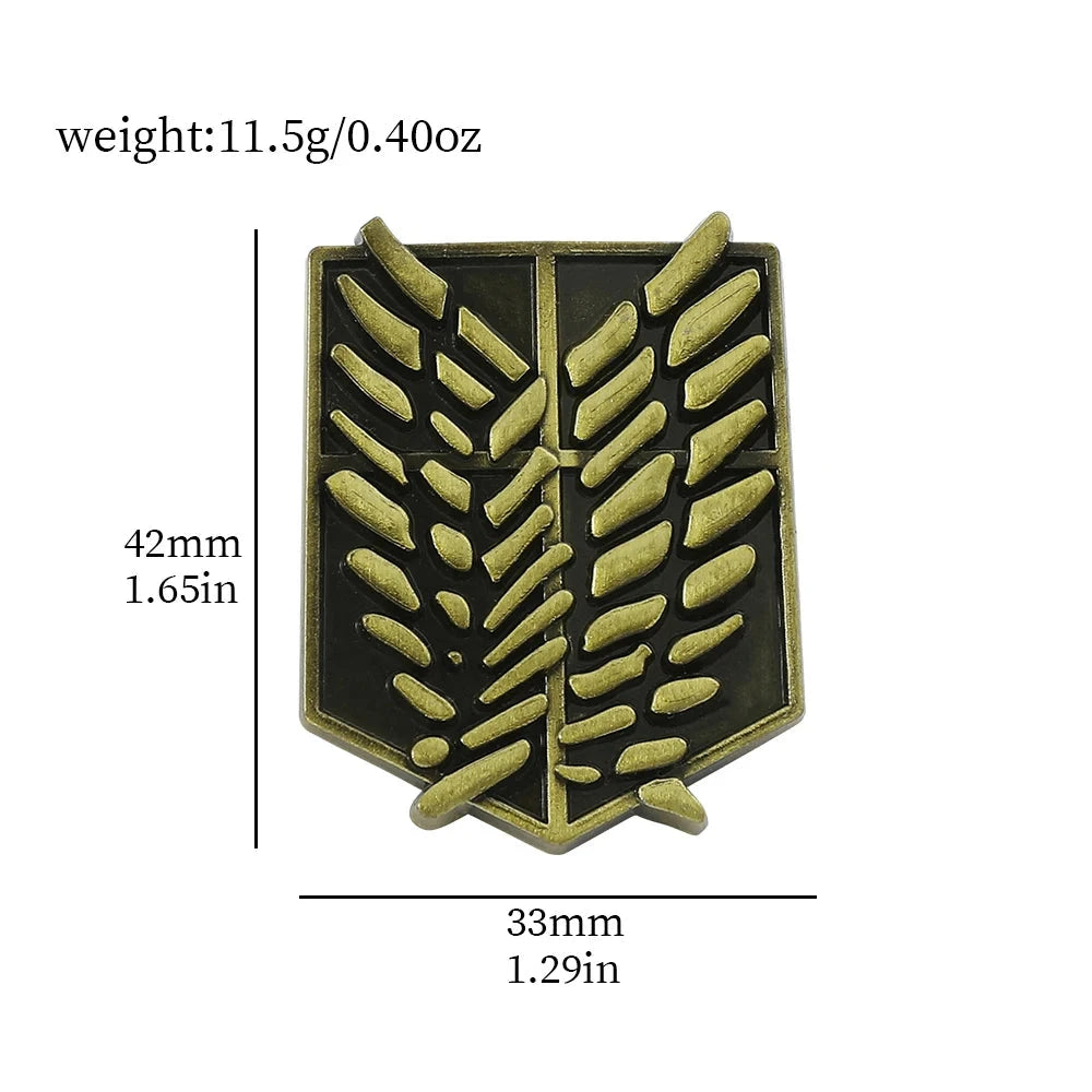 Anime Attack On Titan Brooch Pin Wings of Liberty Freedom Scout Regiment Legion Survey Recon Corp Eren Badge Anime Jewelry