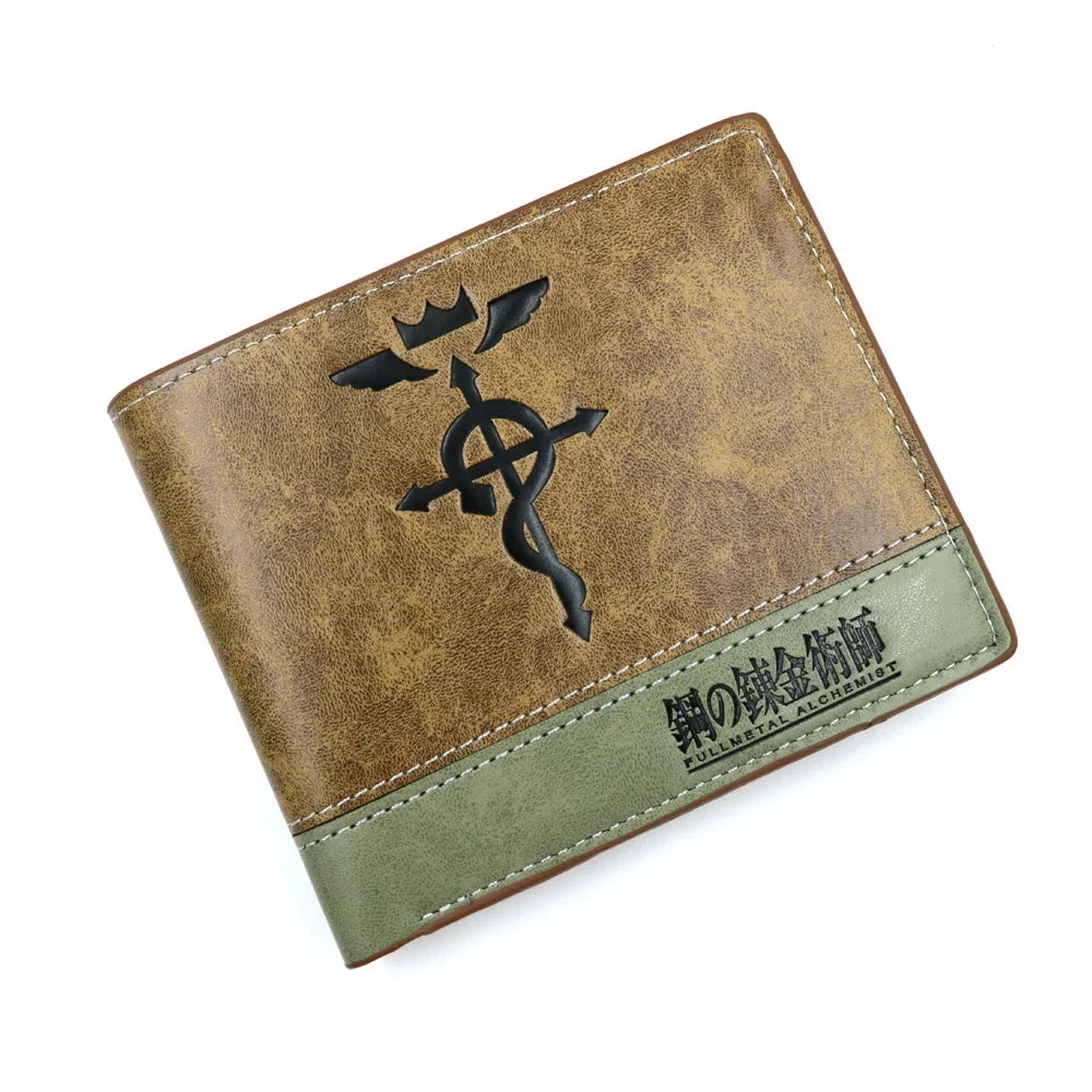 Anime Attack on Titan Eren Jager Khaki Men Wallets Scout Regiment Short Purse Card Holders