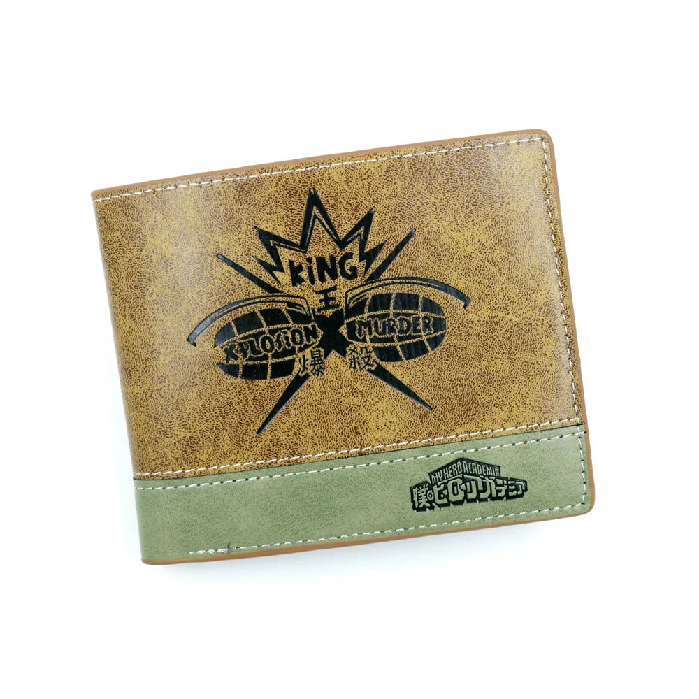 Anime Attack on Titan Eren Jager Khaki Men Wallets Scout Regiment Short Purse Card Holders