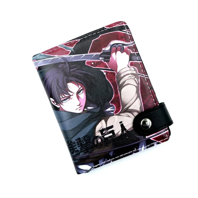 Anime Attack On Titan Men Wallets Eren Jaeger Scout Legion Card Holders Zipper Coin Purse