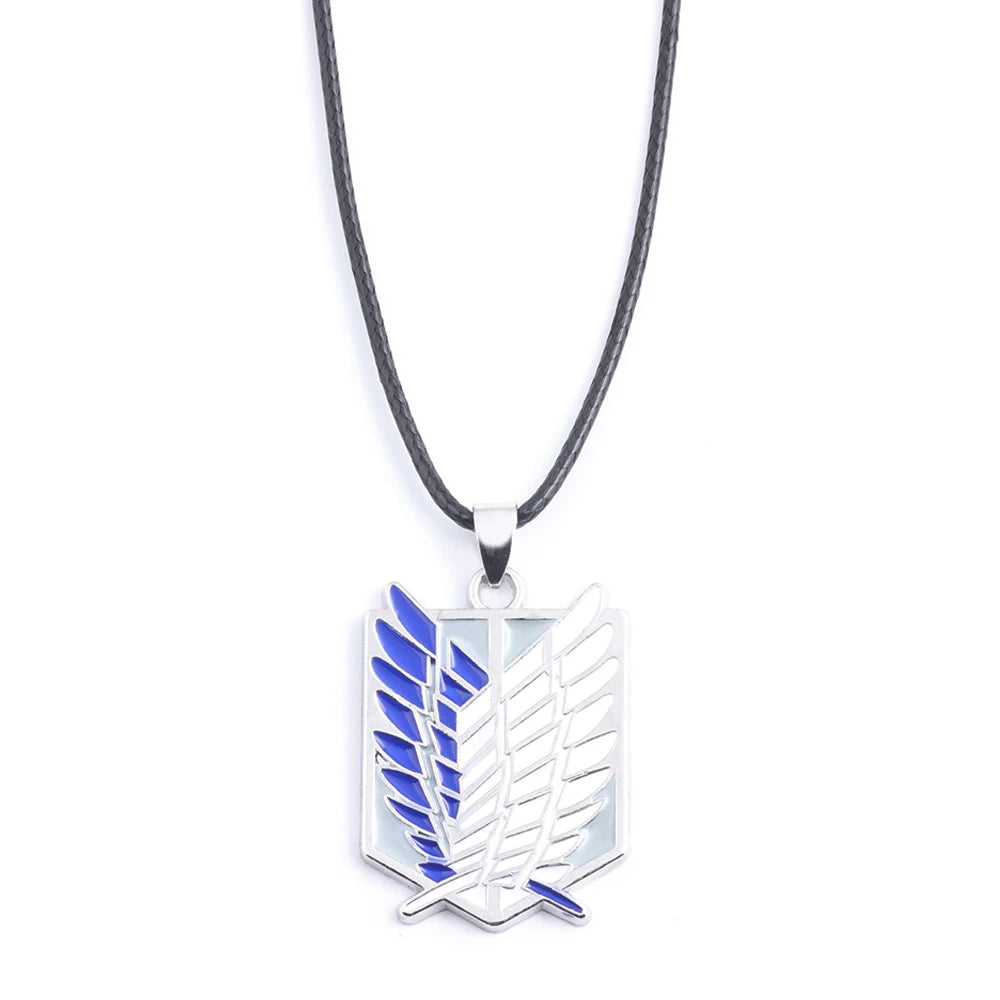 Anime Attack on Titan Necklace Shingeki No Kyojin Wings of Freedom Survey Sword Punk Necklace Pendant for Women Men Jewelry