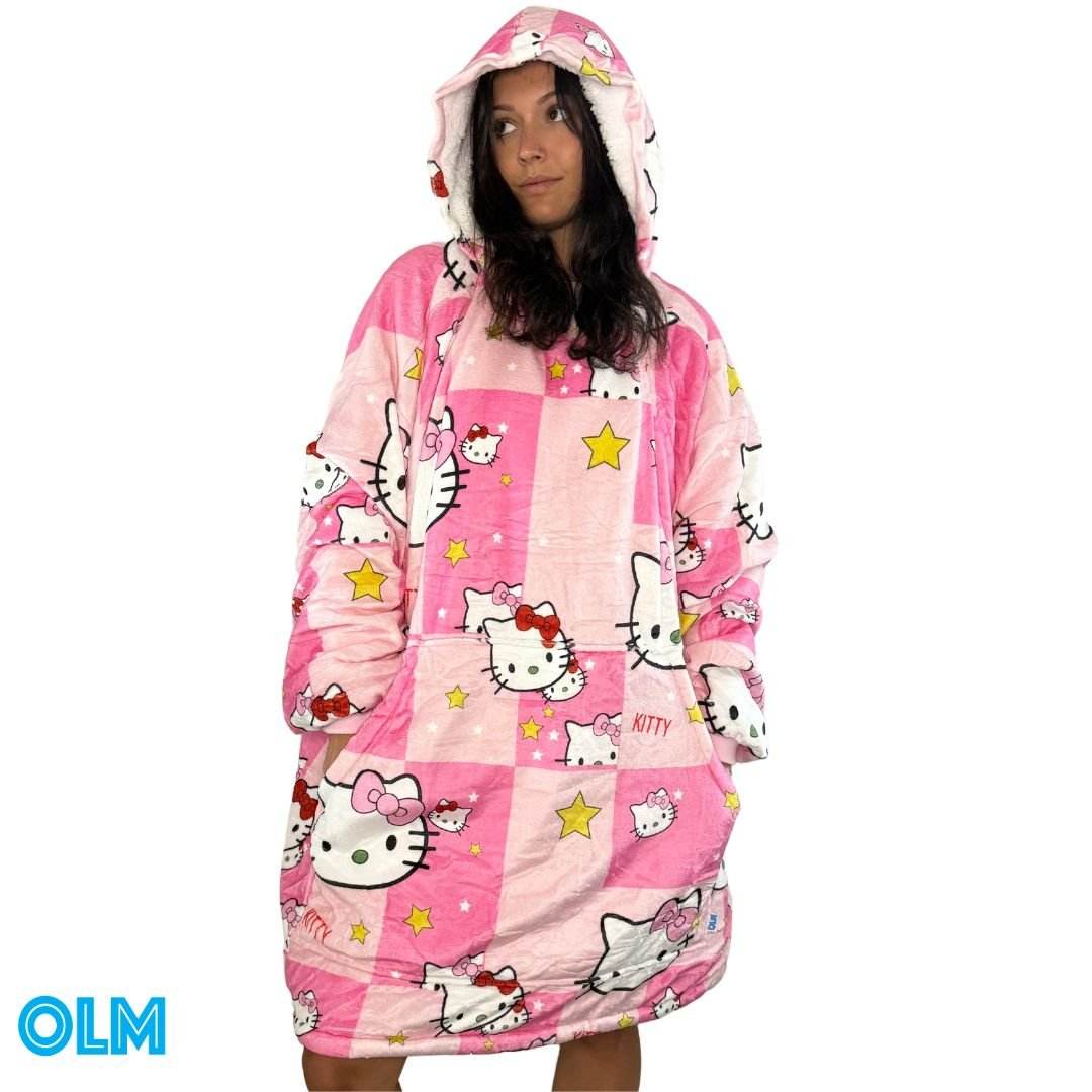 Hello Kitty Wearable Blanket Hoodie for Kids & Adults | OLM Toys - Adult size