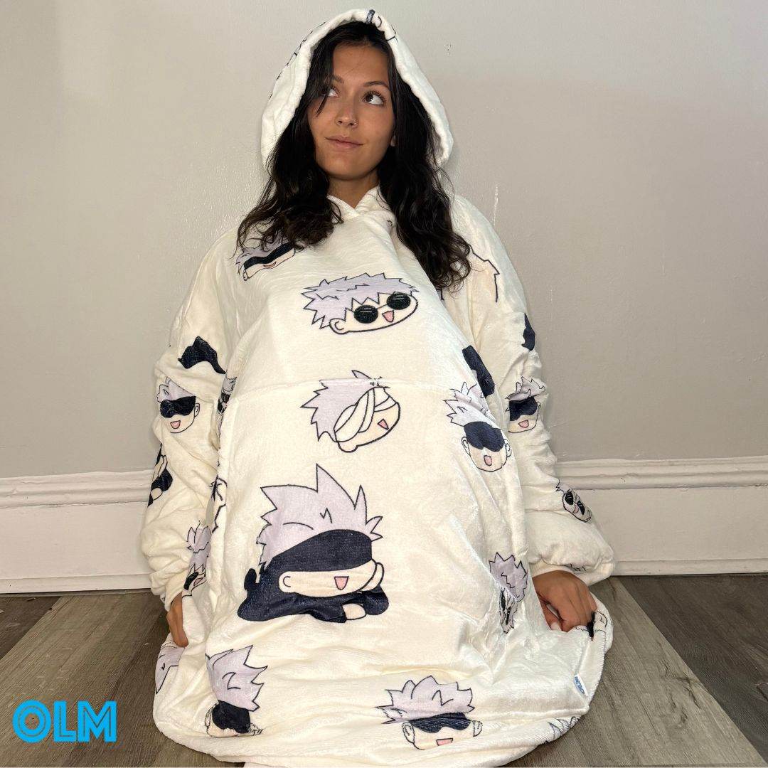Jujutsu Kaisen Gojo Wearable Blanket Hoodie for Adults & Kids | OLM Toys - Adult size