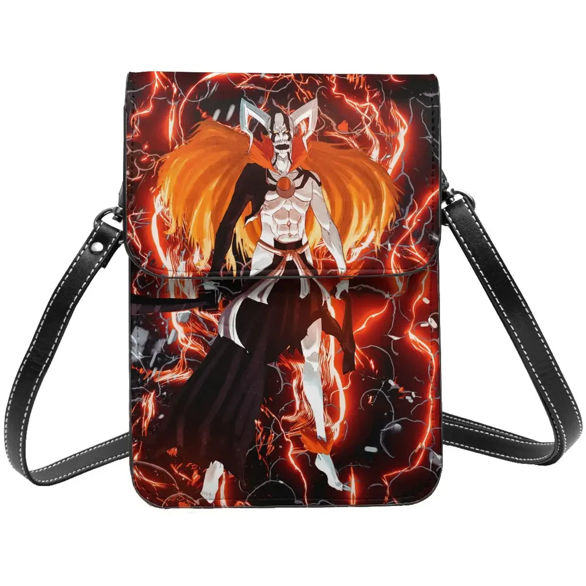 Anime BLEACH Kurosaki Ichigo Crossbody Wallet Cell Phone Bag Shoulder Bag Cell Phone Purse Adjustable Strap