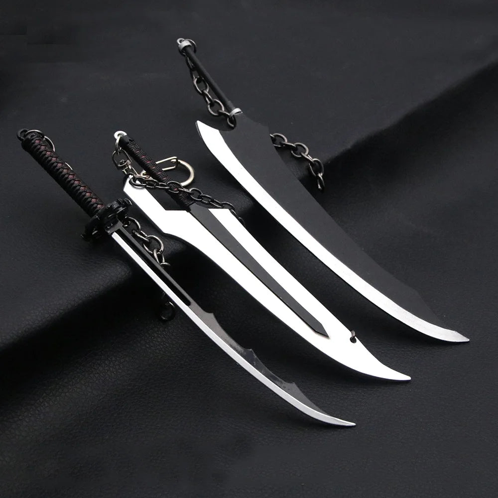 Anime BLEACH: Thousand-Year Blood War Keychains Kurosaki Ichigo Zangetsu Weapon Pendant Keyring Key Chain For Men Cool Jewelry