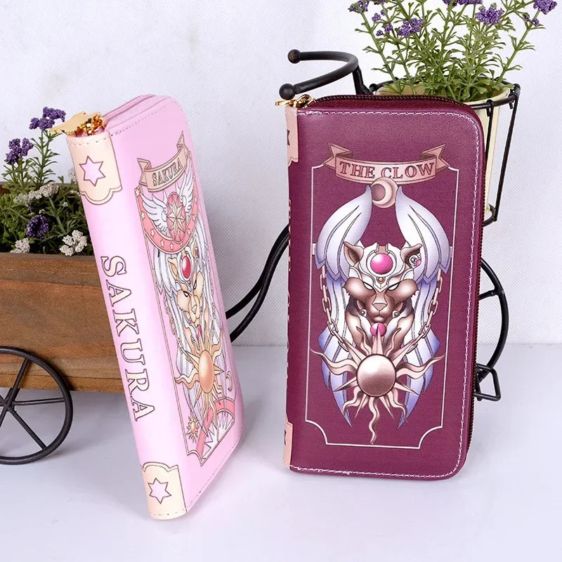 Anime Card Captor Sakura Colorful PU Leather Long Wallet CERBERUS Women's Clutch Purse