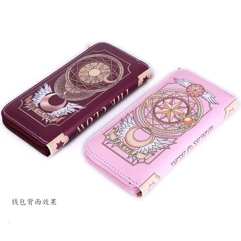 Anime Card Captor Sakura Colorful PU Leather Long Wallet CERBERUS Women's Clutch Purse