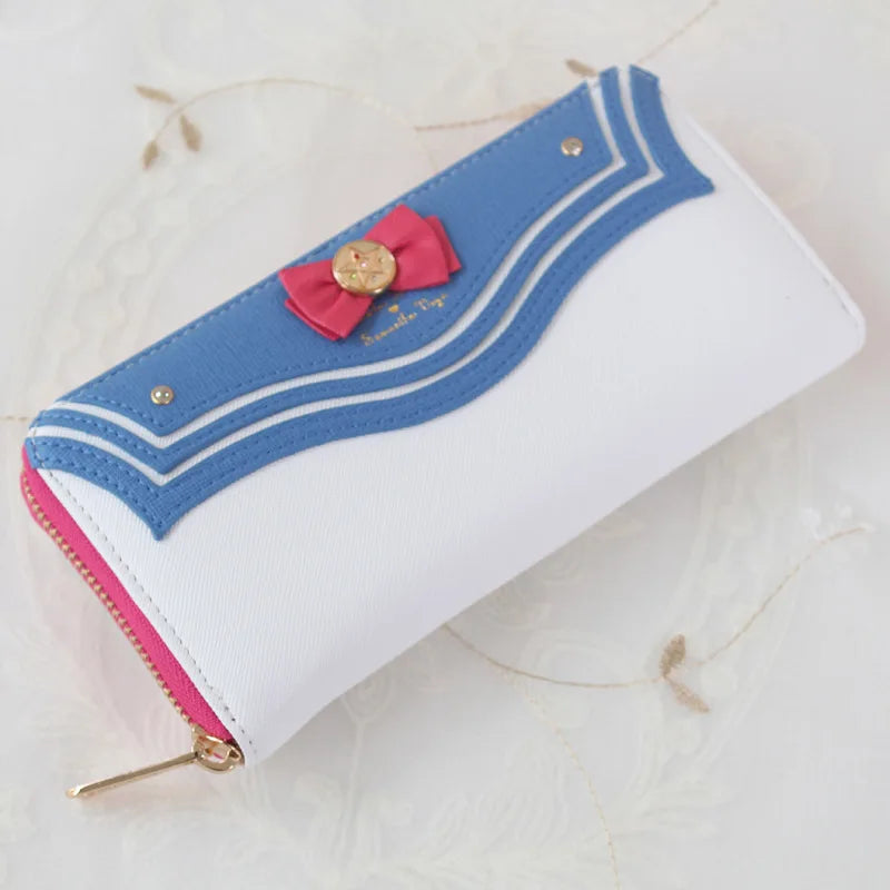 Anime Cartoon Sailor Moon Designer PU Leather Long Wallet Women Japanese Fashion Brand Lady Zipper Purse