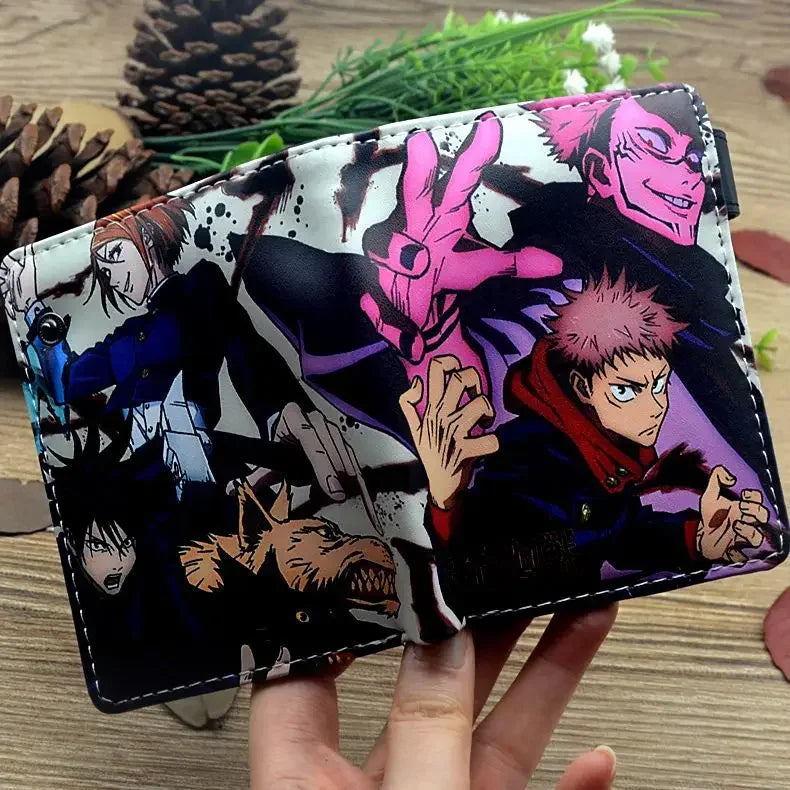 Anime Chainsaw Man Pochita Makima PU Wallet Short Folding Purse with Coin Pocket