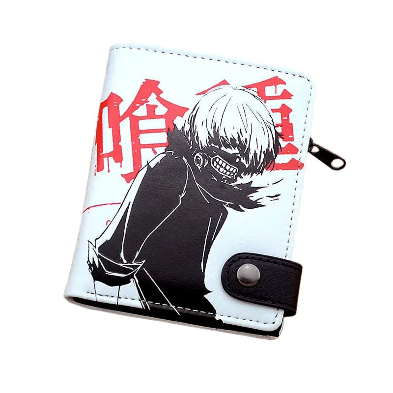 Anime Chainsaw Man Pochita Makima PU Wallet Short Folding Purse with Coin Pocket