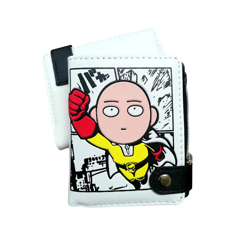 Anime Chainsaw Man Pochita Makima PU Wallet Short Folding Purse with Coin Pocket