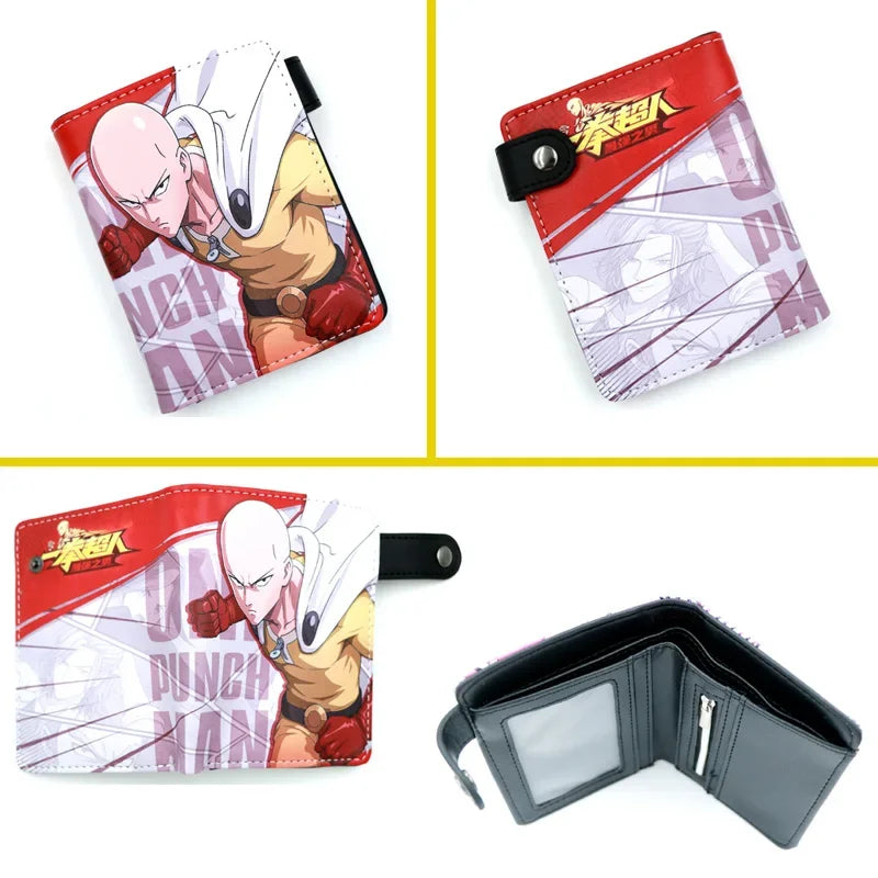 Anime Chainsaw Man Pochita Makima PU Wallet Short Folding Purse with Coin Pocket