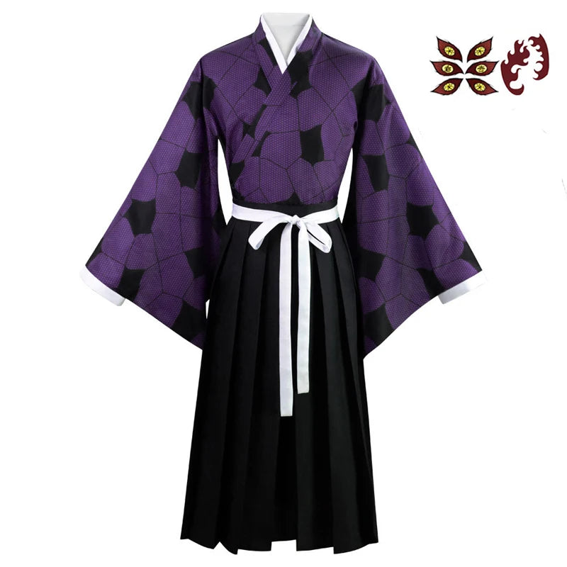 Anime Cosplay Demon Sayer Costumes Men's Cosplay Demon Killer Kimetsu No Yaiba Kokushibo Kimono Haori Uniform