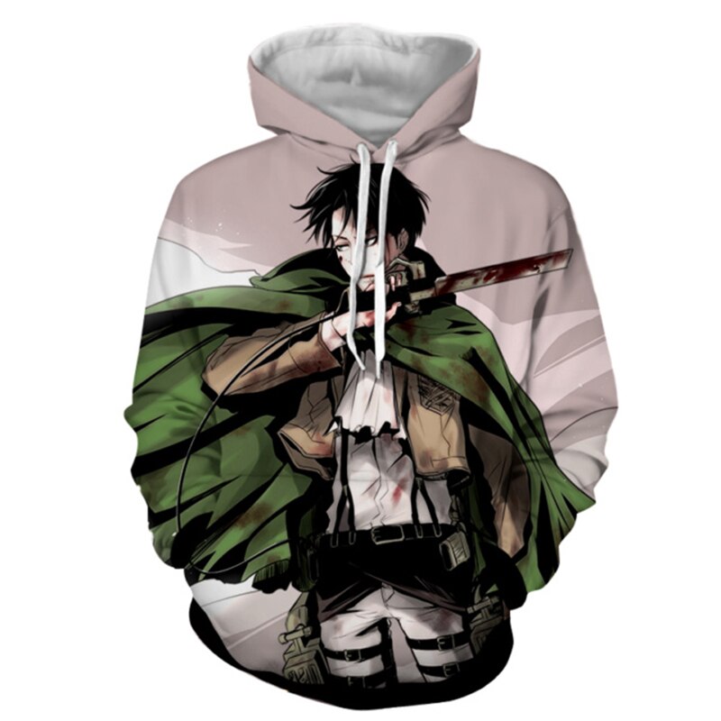 Anime Design Men's 3d Hoodies Fashion Full Printed Hooded Pullovers Male Cool Attack On Titan 3D Sweatshirt Hoodies