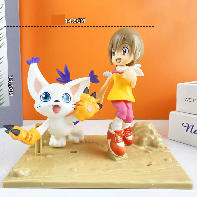 Anime Digimon Adventure Figure Yagami Taichi Ishida Yamato Yagami Hikari Takaishi Takeru Action Model PVC Decorations Toys Gifts