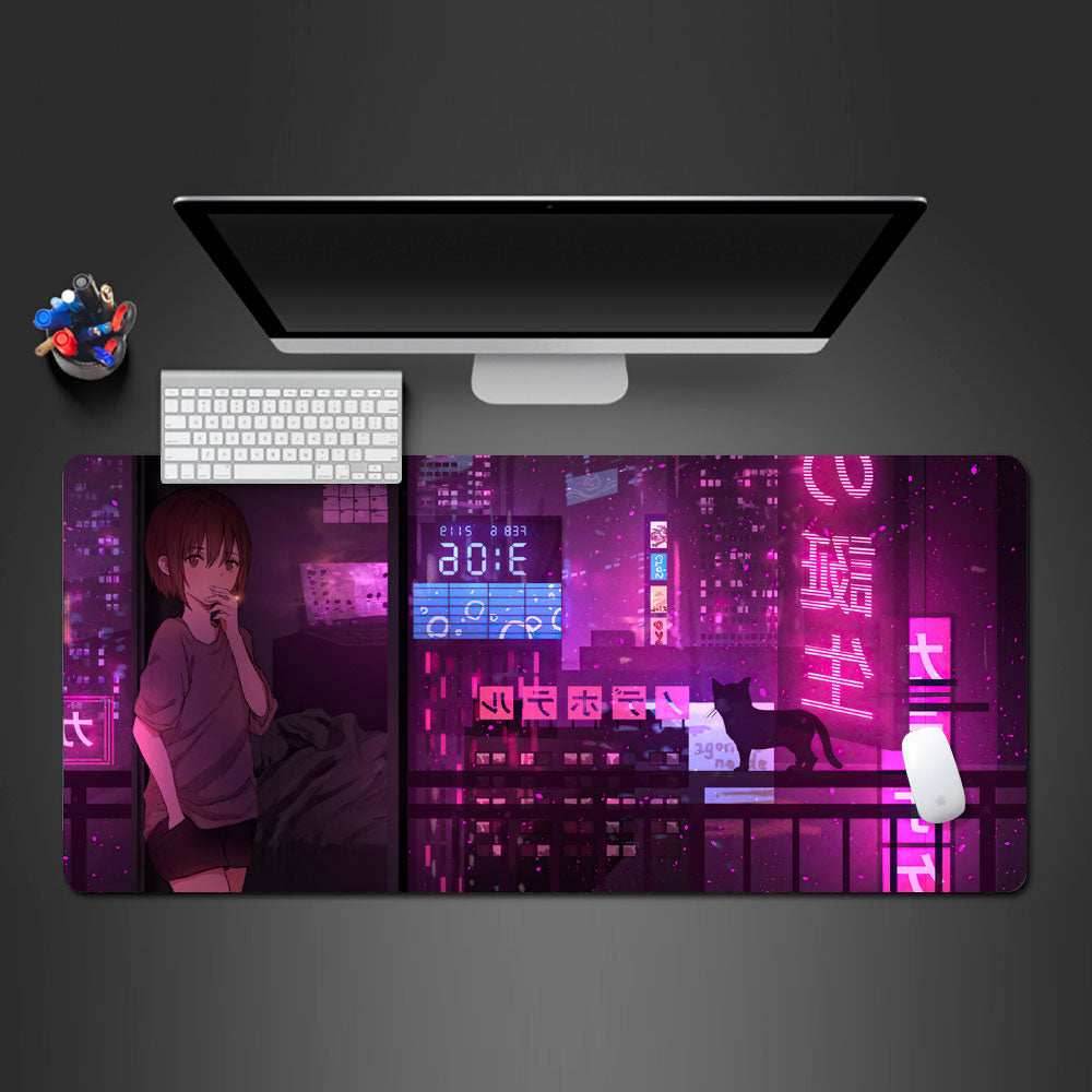 Anime Girl Cyberpunk Desk Pad - M (70 x 30cm)