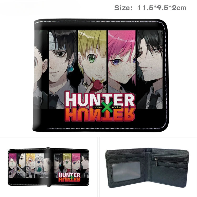 Anime Hunter X Hunter GON·FREECSS Kurapika Short Bilfold Purse Clip Wallet for Boys Girls Trendy Gift