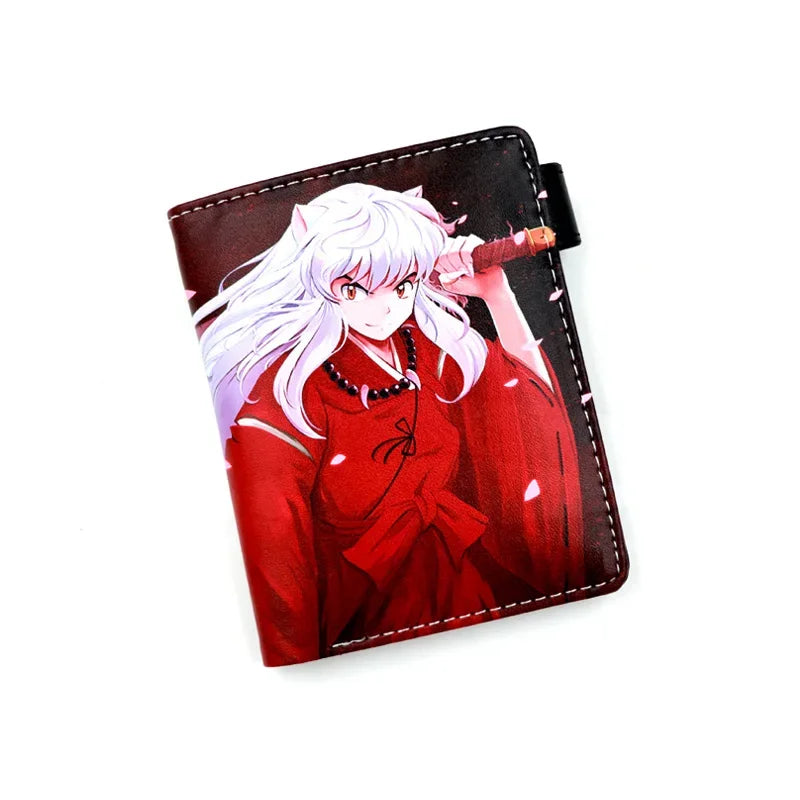 Anime Inuyasha Higurashi Kagome Kikyou Button Wallet Cartoon Coin Card Purse