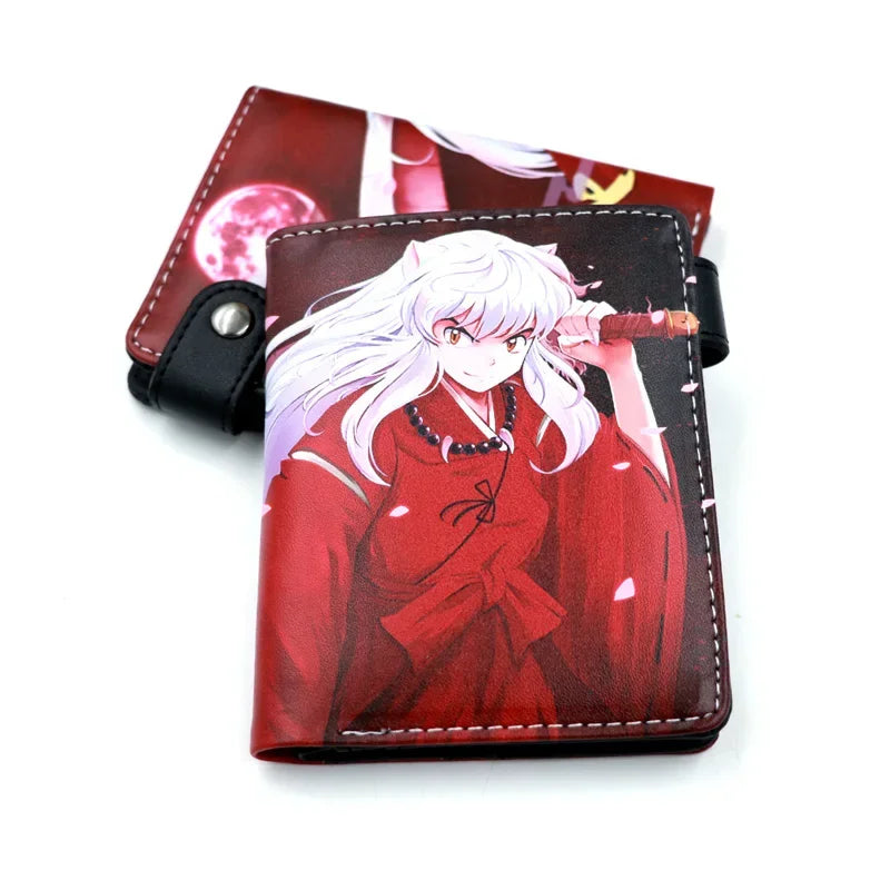 Anime Inuyasha Higurashi Kagome Kikyou Button Wallet Cartoon Coin Card Purse